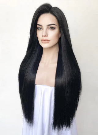 Peruca Monifilament Negru Intens - 70 Cm